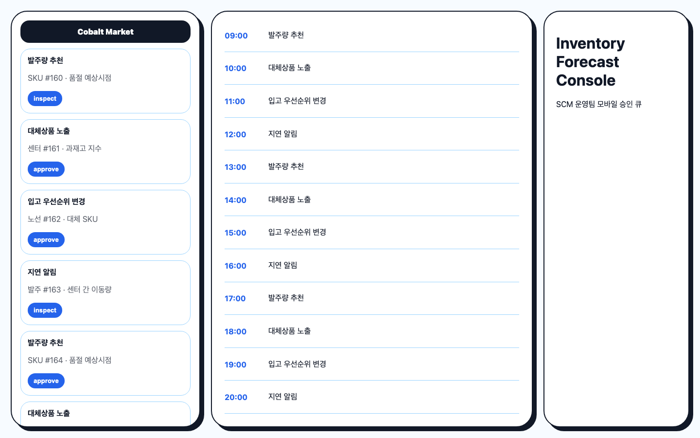 MD 발주량 추천 운영 큐 화면 캡처