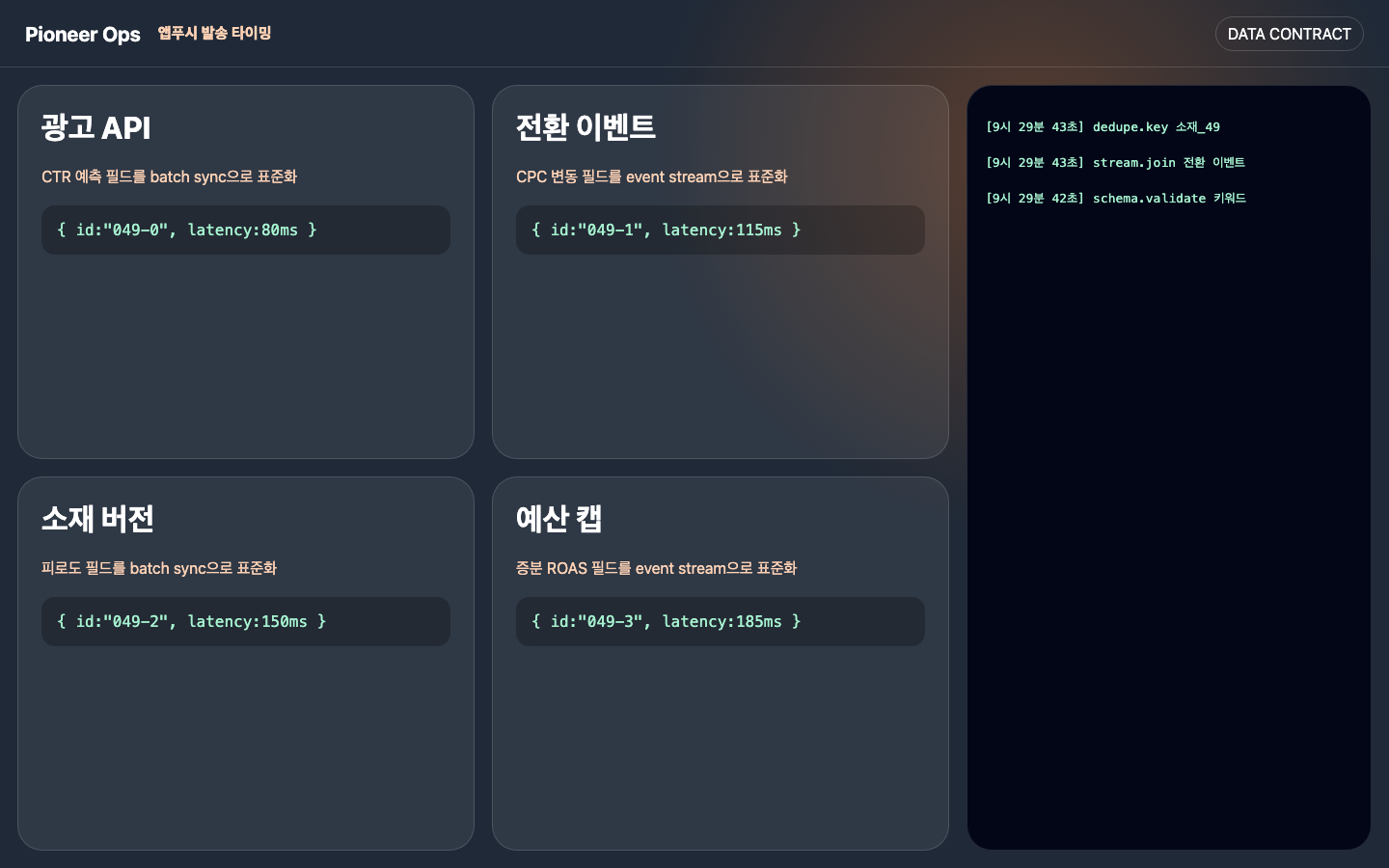 앱푸시 발송 타이밍 데이터 연결 화면 캡처